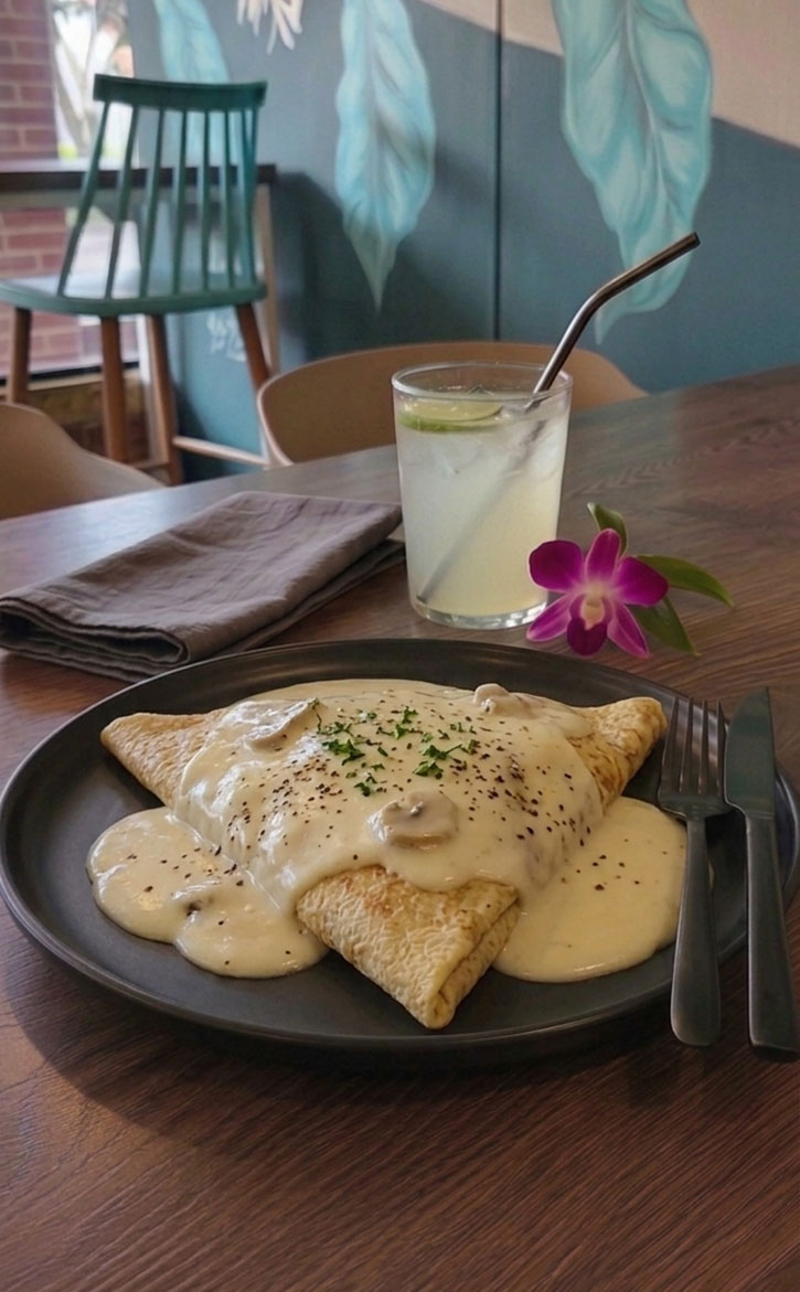 Excelso-Cafe-Comida-Coworking-Crepe-Bechamel-Pollo-Champinones-Mozzarella